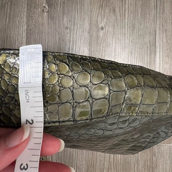 Cole Haan Green Patent Leather Crocodile Print Shoulderbag - Picture 10 of 11